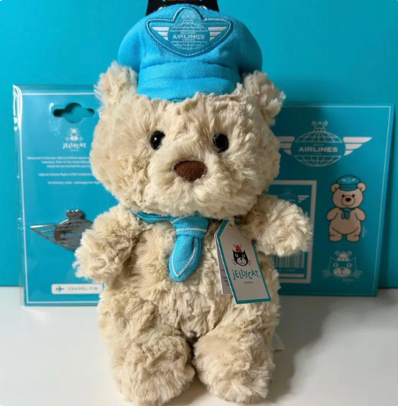 Jellycat Airlines X Harrods Bartholomew Bear Junior (pilot Version)